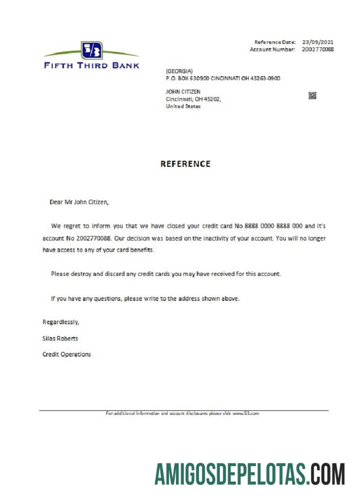 Referência de fechamento do quinto terceiro banco dos EUA amostra